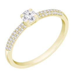 Verlobungsring mit Moissanit und Lab Grown Diamanten Kristen