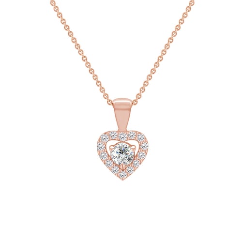 Elegante Anhänger mit Diamanten-Herz im Halo-Stil Delma