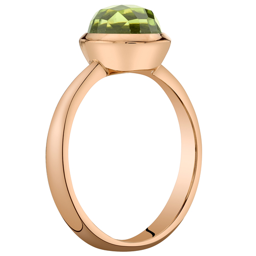 Ring aus Roségold mit Olivin Pitie 26029