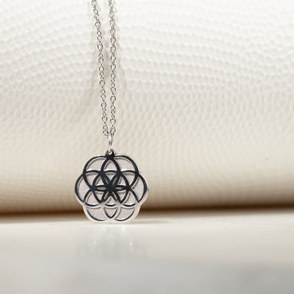Silberner Yoga Anhänger Flower of Life