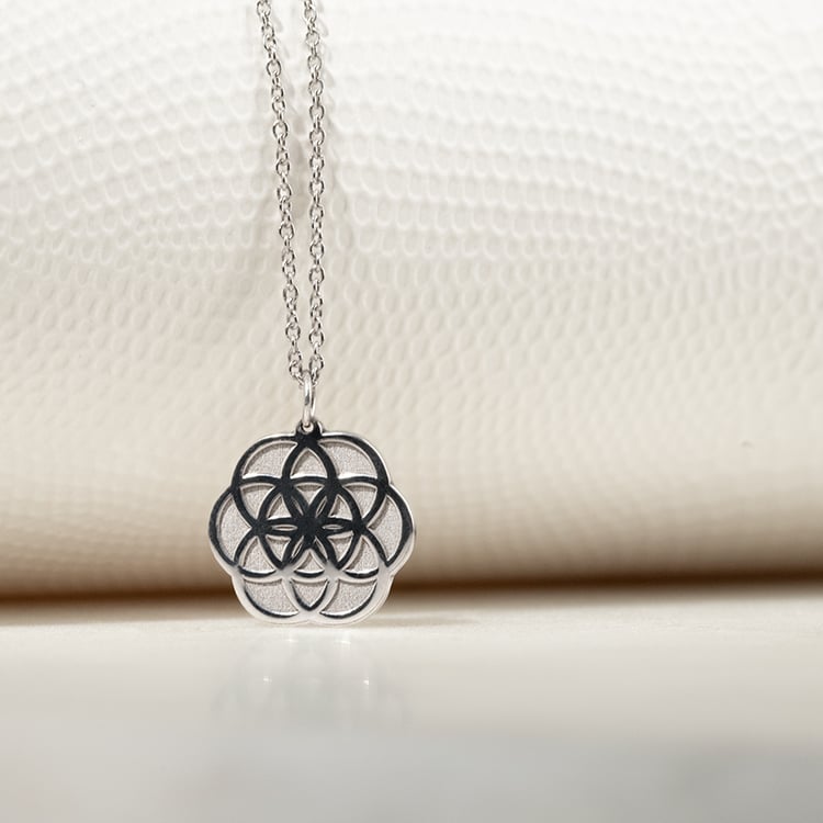 Silberner Yoga Anhänger Flower of Life 133965