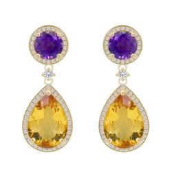 Ohrringe mit Citrin und Amethyst Mahal