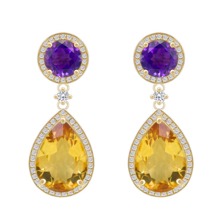 Ohrringe mit Citrin und Amethyst Mahal 51736