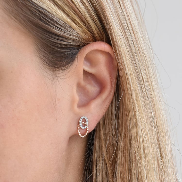 Durchflochtene Ohrringe mit Diamanten Helene 85734