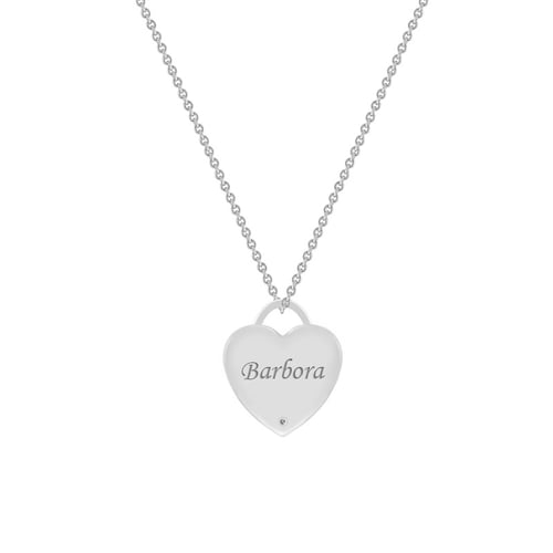 Anhänger in Herzform mit Diamant und Gravur Fabianne