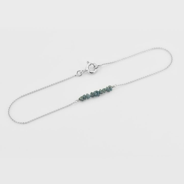 Goldarmand mit blauen ungeschnittenen Diamanten Wiul 38643