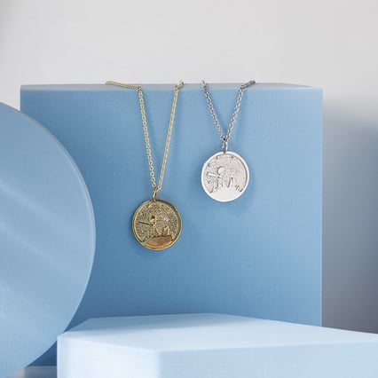 Anhänger mit atypischer Oberfläche und Diamant Kleiner Prinz