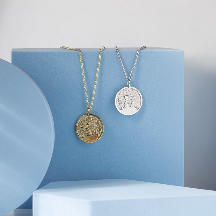 Anhänger mit atypischer Oberfläche und Diamant Kleiner Prinz 141207