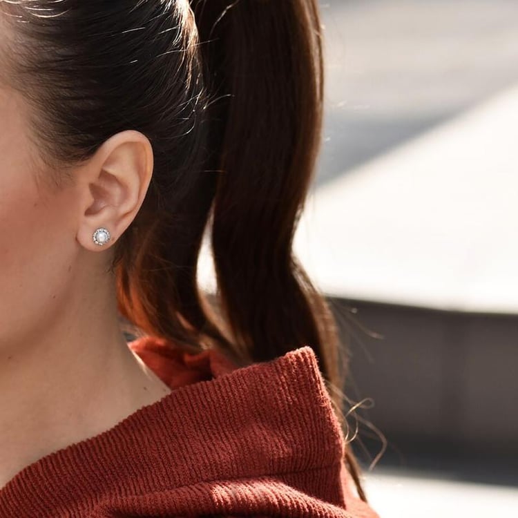 Schmuckset in Silber mit Perlen und Diamanten Kamila 70099