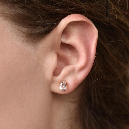 Morganittränen in goldenes Schmuckset mit Diamanten Rainija