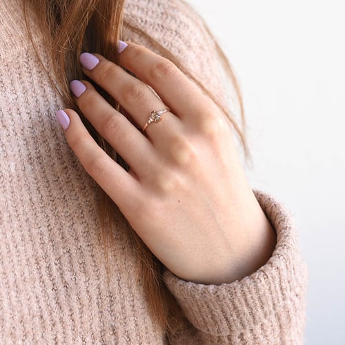 Ring mit Salt and Pepper Diamant und Seitendiamanten Cilla
