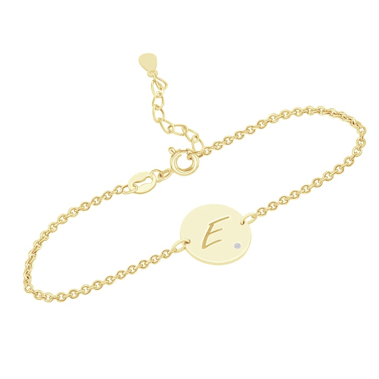 Silberarmband mit Diamant und Buchstabengravur Dian 83761