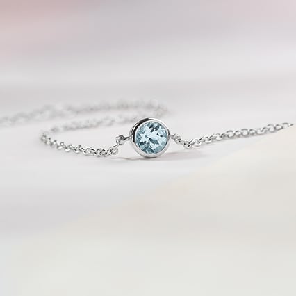 Silbernes Armband mit einem Aquamarin Arleth