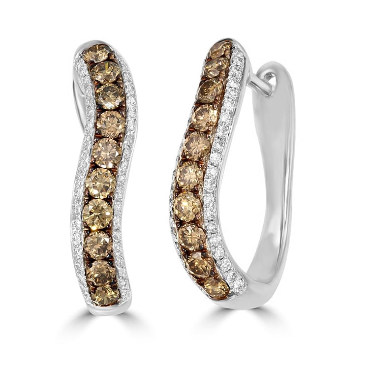 Ohrringe mit champagne und weißen Diamanten Doris 77088