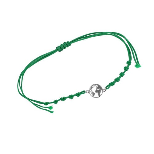 Armband mit einem Anhänger in Form der Weltkarte Globe