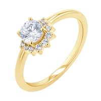 Halber Halo Ring mit Diamanten Sonnie