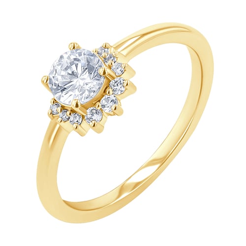 Halber Halo Ring mit Diamanten Sonnie