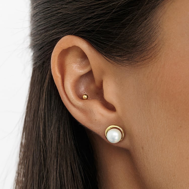 Perlenohrringe in Silber 158400