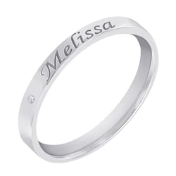 Goldring mit Diamant und Gravur Ihrer Wahl Lexis