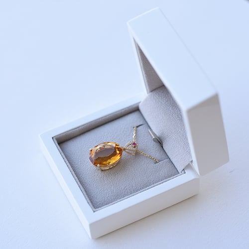 Anhänger mit Citrin, Turmalin und Diamanten Ienje