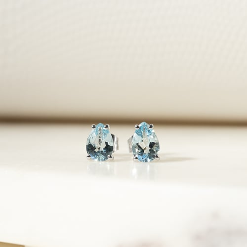 Goldohrringe mit Aquamarintränen Reata