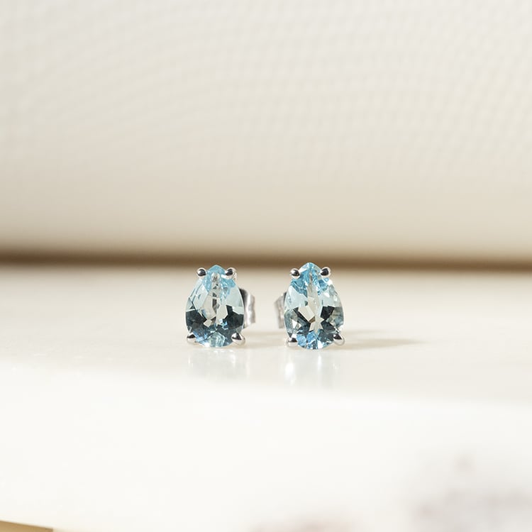 Goldohrringe mit Aquamarintränen Reata 135110