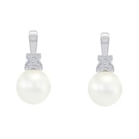 Elegante Perlenohrringe mit Diamanten Barbary