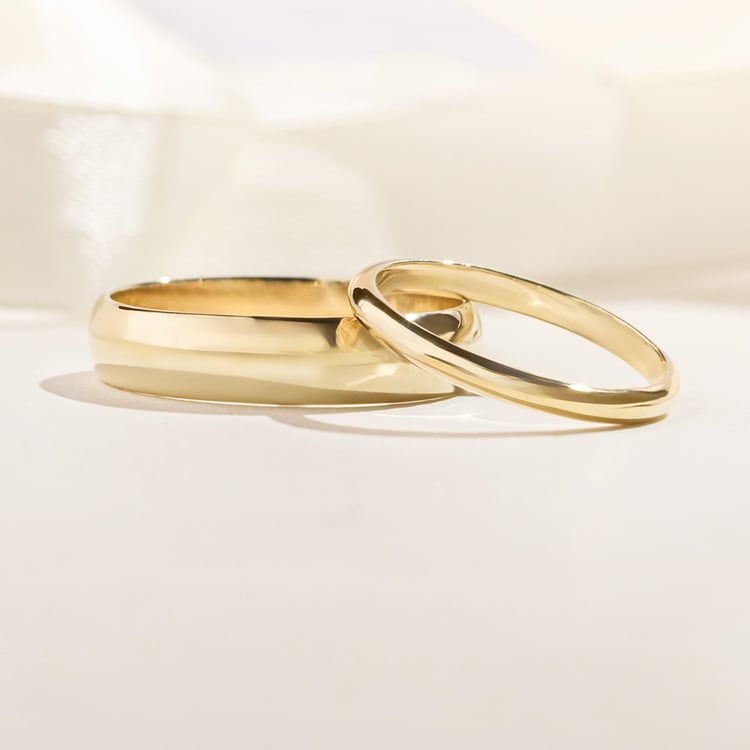 Abgerundete Eheringe aus Gold Ebie 157058