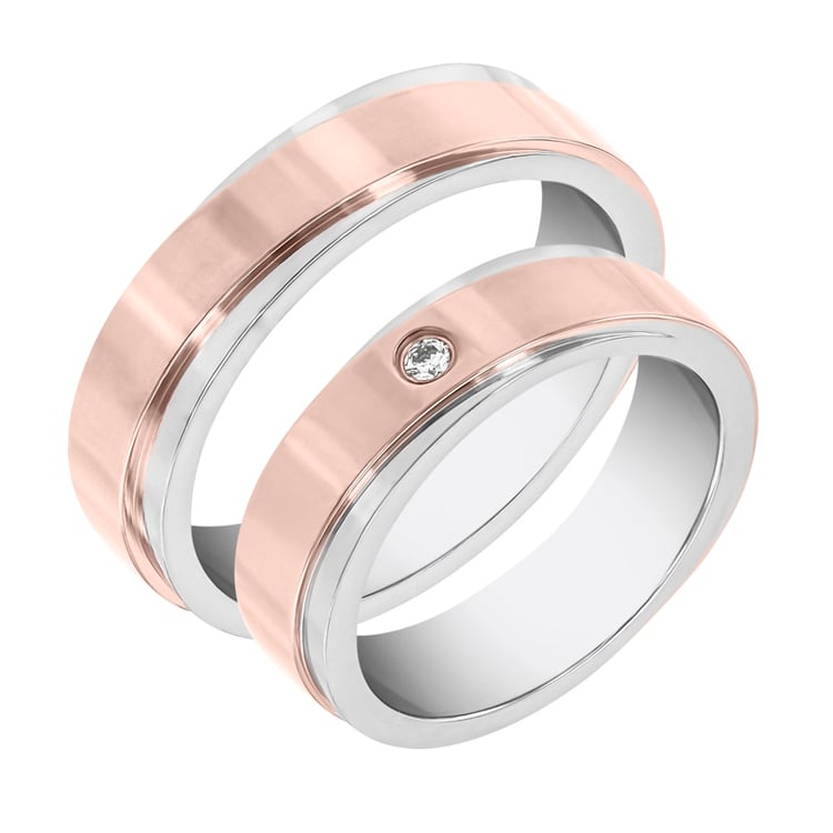 Eheringe aus zwei Goldtönen