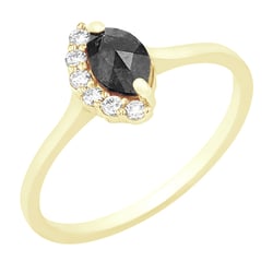 Verlobungsring mit Marquise Salt and Pepper Diamant Susi