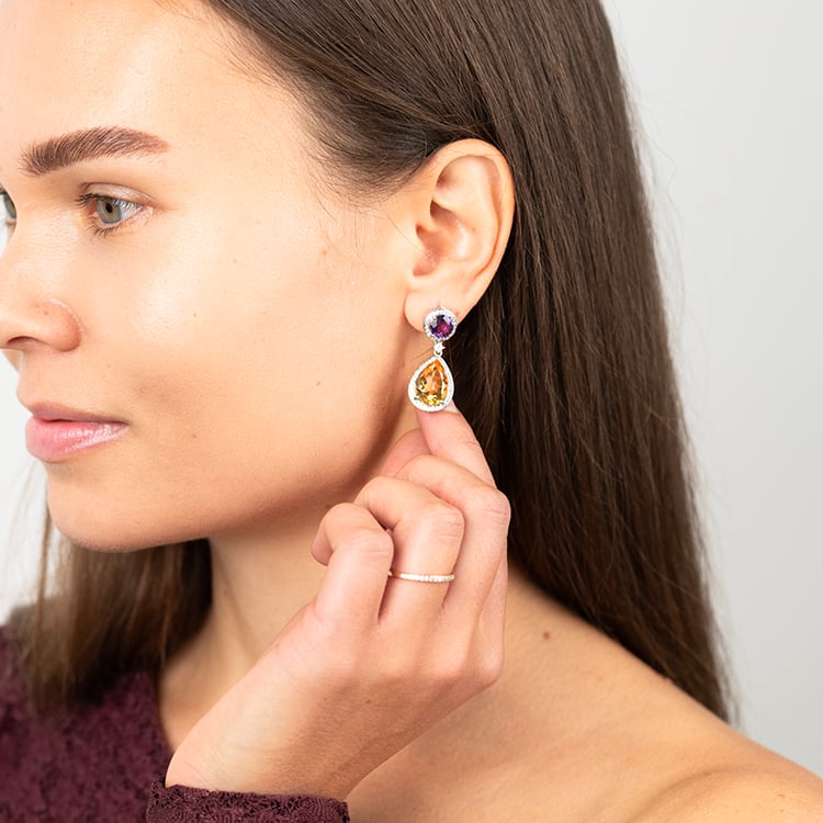 Ohrringe mit Citrin und Amethyst Mahal 146960