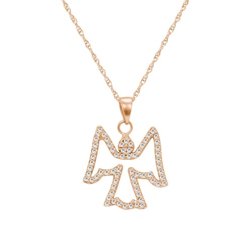 Goldkette mit Diamanten Engel-Anhänger Jayon