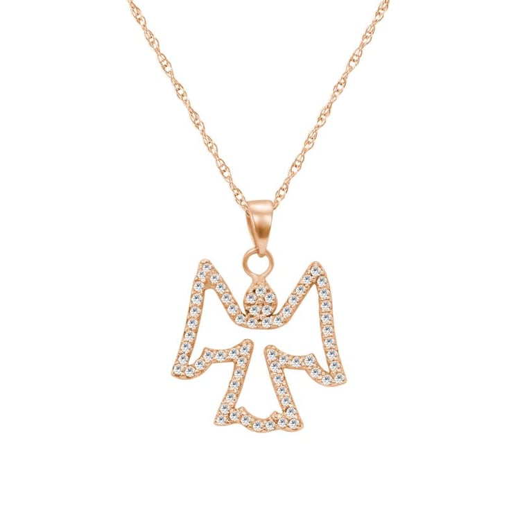 Goldkette mit Diamanten Engel-Anhänger Jayon 21283