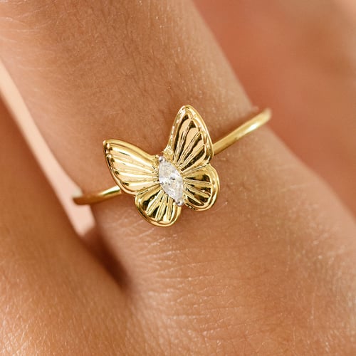 Ring aus Gold mit Lab Grown Diamanten Rachel