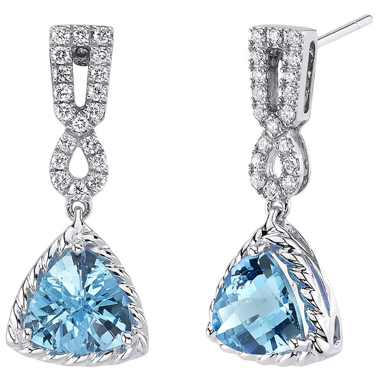 Goldohrringe mit Blautopas und Lab Grown Diamanten Hannah