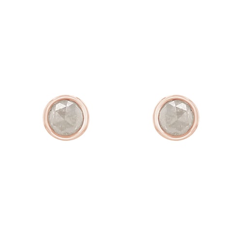 Minimalistische Ohrstecker mit Salt and Pepper Diamanten in Bezelfassung Tofine