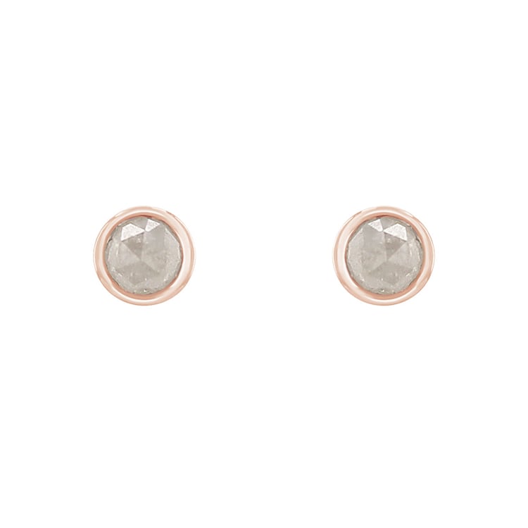 Minimalistische Ohrstecker mit Salt and Pepper Diamanten in Bezelfassung Tofine 118489