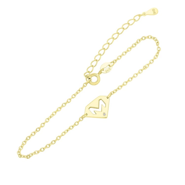Personalisiertes Armband mit Diamant aus Gold mit Herz Robin