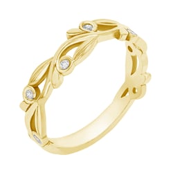 Zarter Ring in Blätterform mit Lab Grown Diamanten Emery