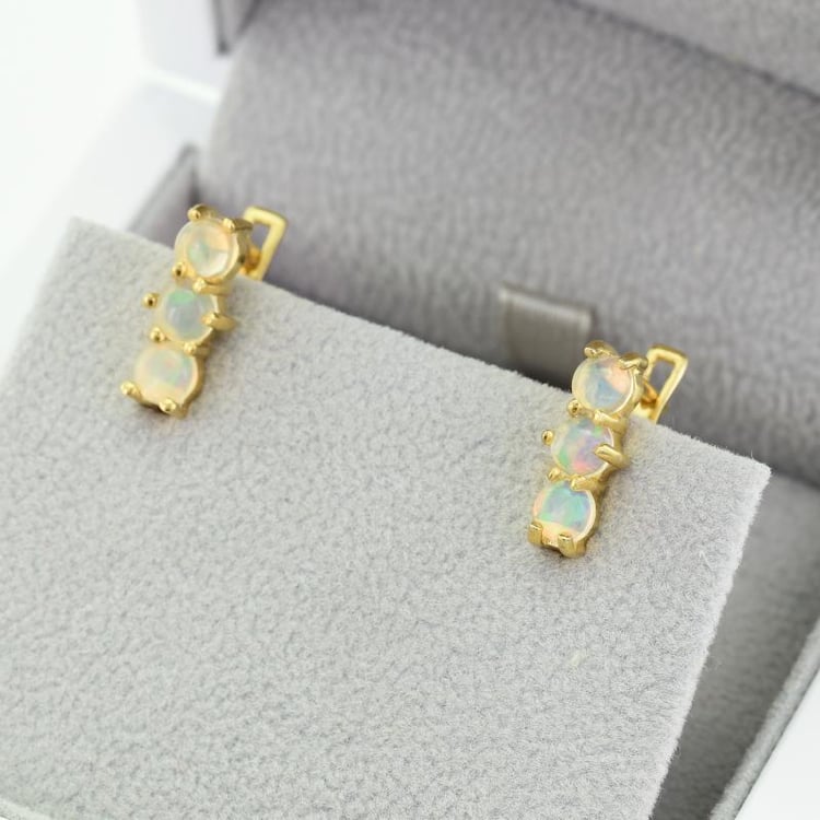 Moderne Ohrhänger aus Silber mit natürlichen Opalen Miuccia 49156