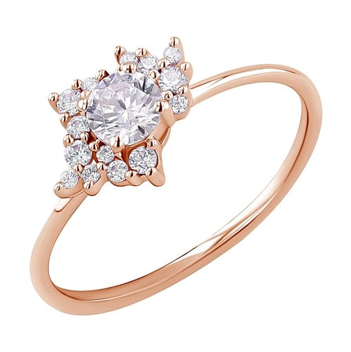 Unkonventioneller Cluster Verlobungsring mit Diamanten Talisha