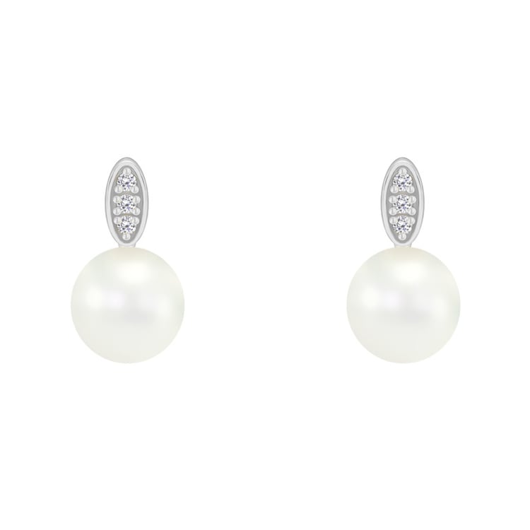 Perlenohrringe aus Gold und mit Diamanten Holis