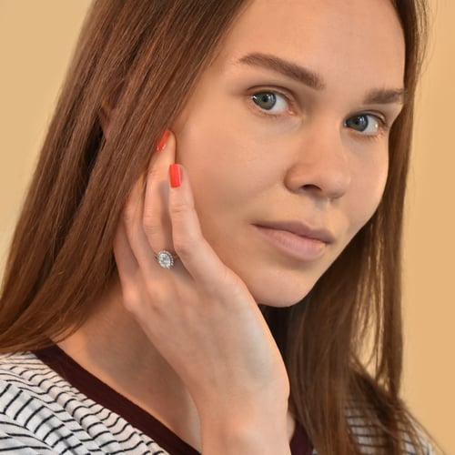 Ring mit Moissanit und Lab Grown Diamanten Arya