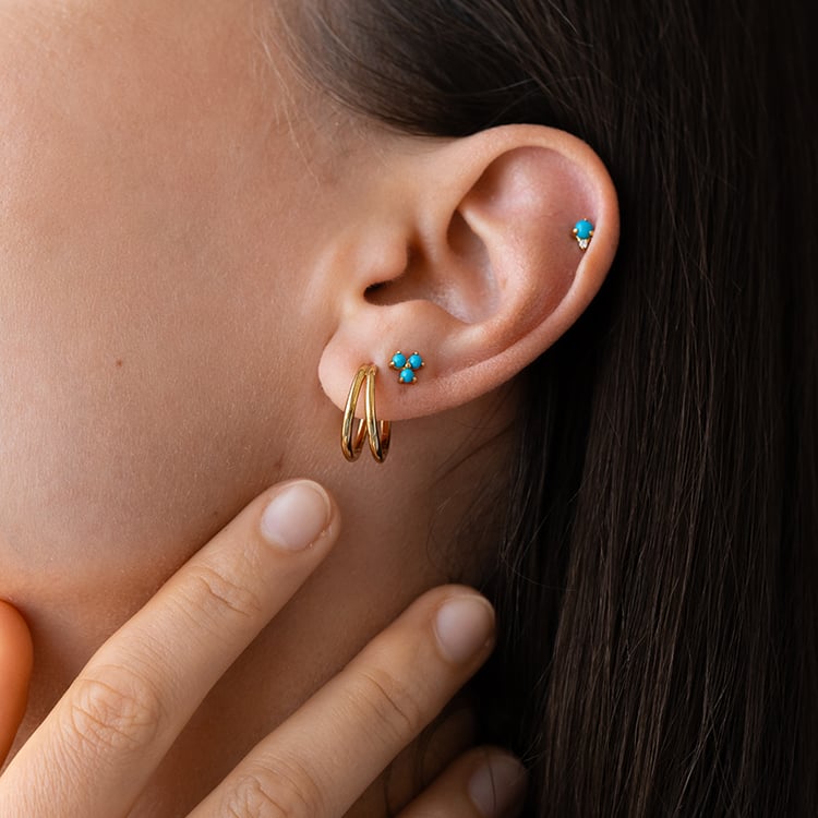 Silberne Ohrstecker mit Türkisen Darta 126641