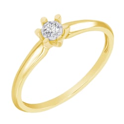 Goldener Solitärring mit Diamant Leandra