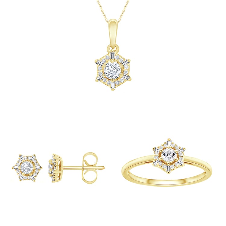 Goldenes Schmuckset mit Lab Grown Diamanten Kirstin