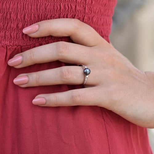 Goldring mit Perle und Diamanten Alisha