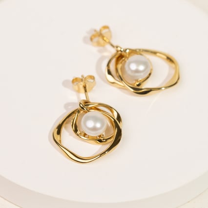 Silberne Perlenohrringe Thalia