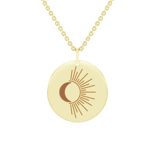 Silberner Yoga Anhänger Sonne und Mond