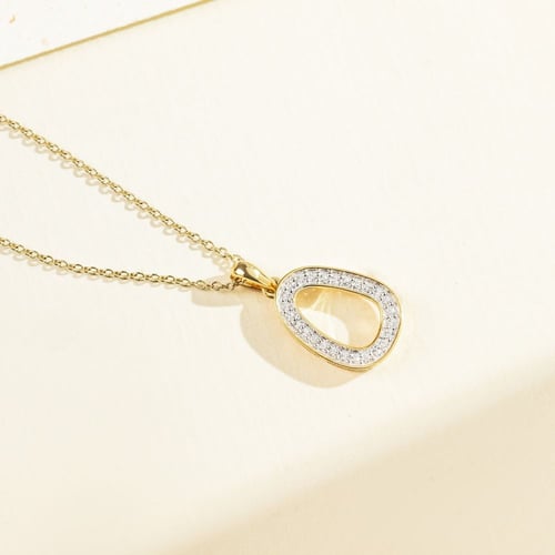 Goldener Anhänger mit Lab Grown Diamanten Evie